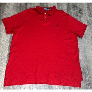 Vintage Polo Ralph Lauren Shirt Mens 2XL Red Soft Knit Custom Fit Golf Preppy